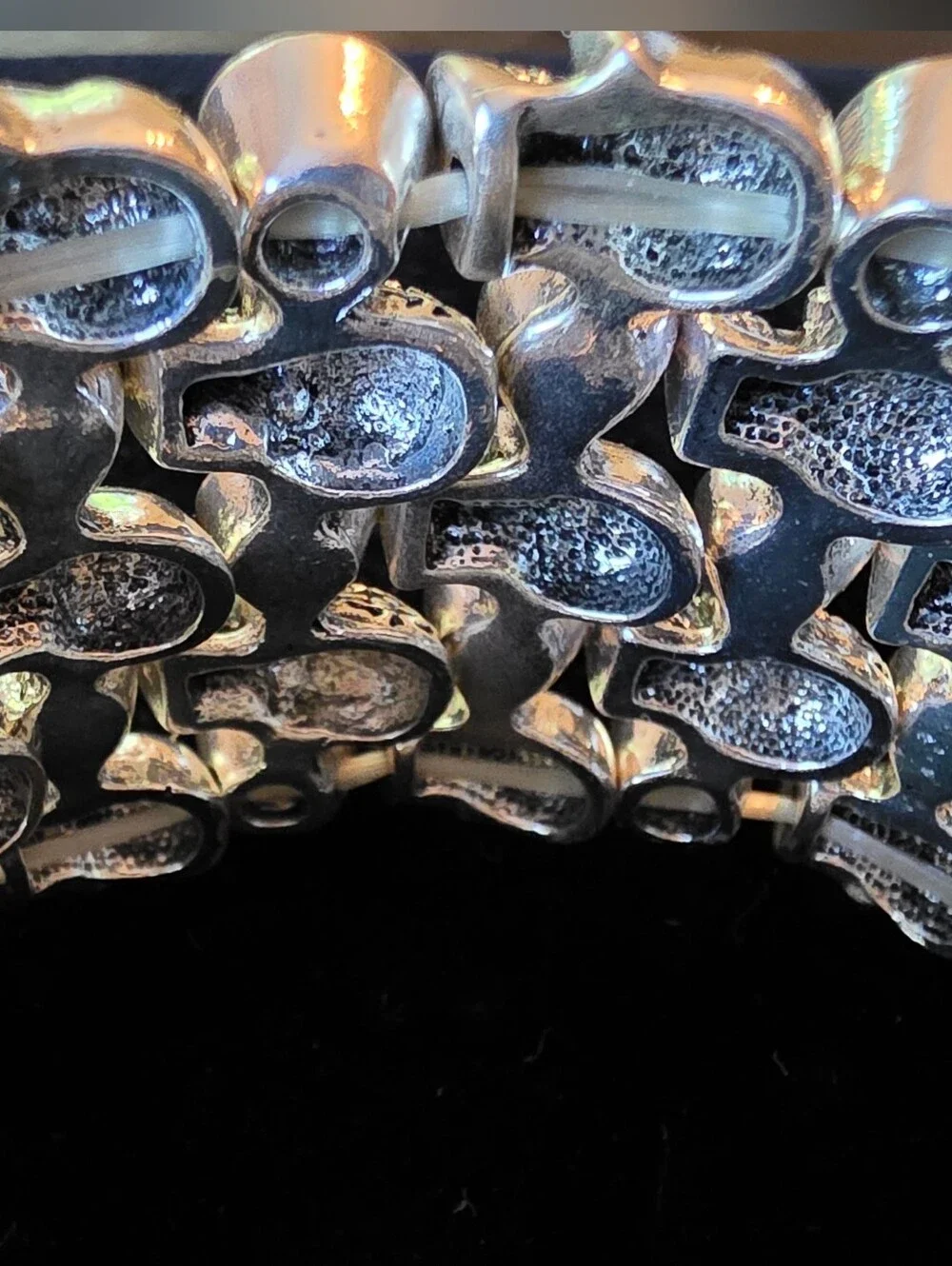 Silver Skull Rhinestone Wide Stretch Cuff